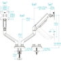 Tooq Soporte para 2 Monitores DB1434TNR-W Blanco